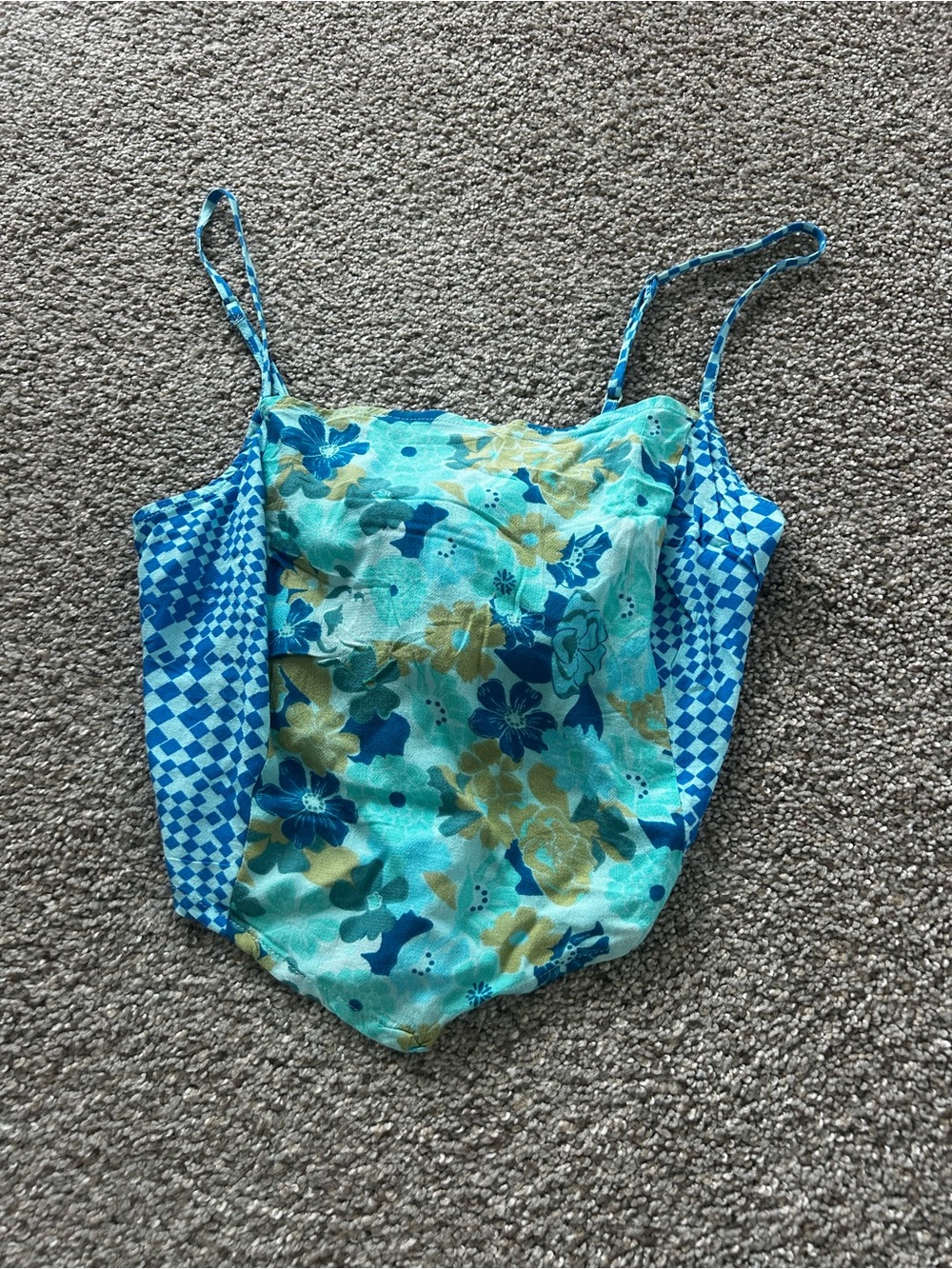 SO Kids Turquoise & Blue Floral One-Piece Swimsuit